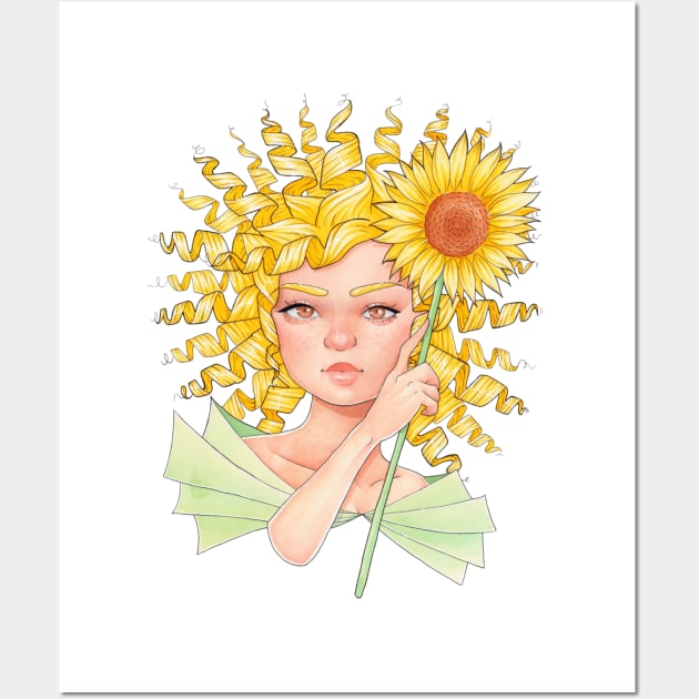 Sunflower Girl Wall Art by Leonie Jonk